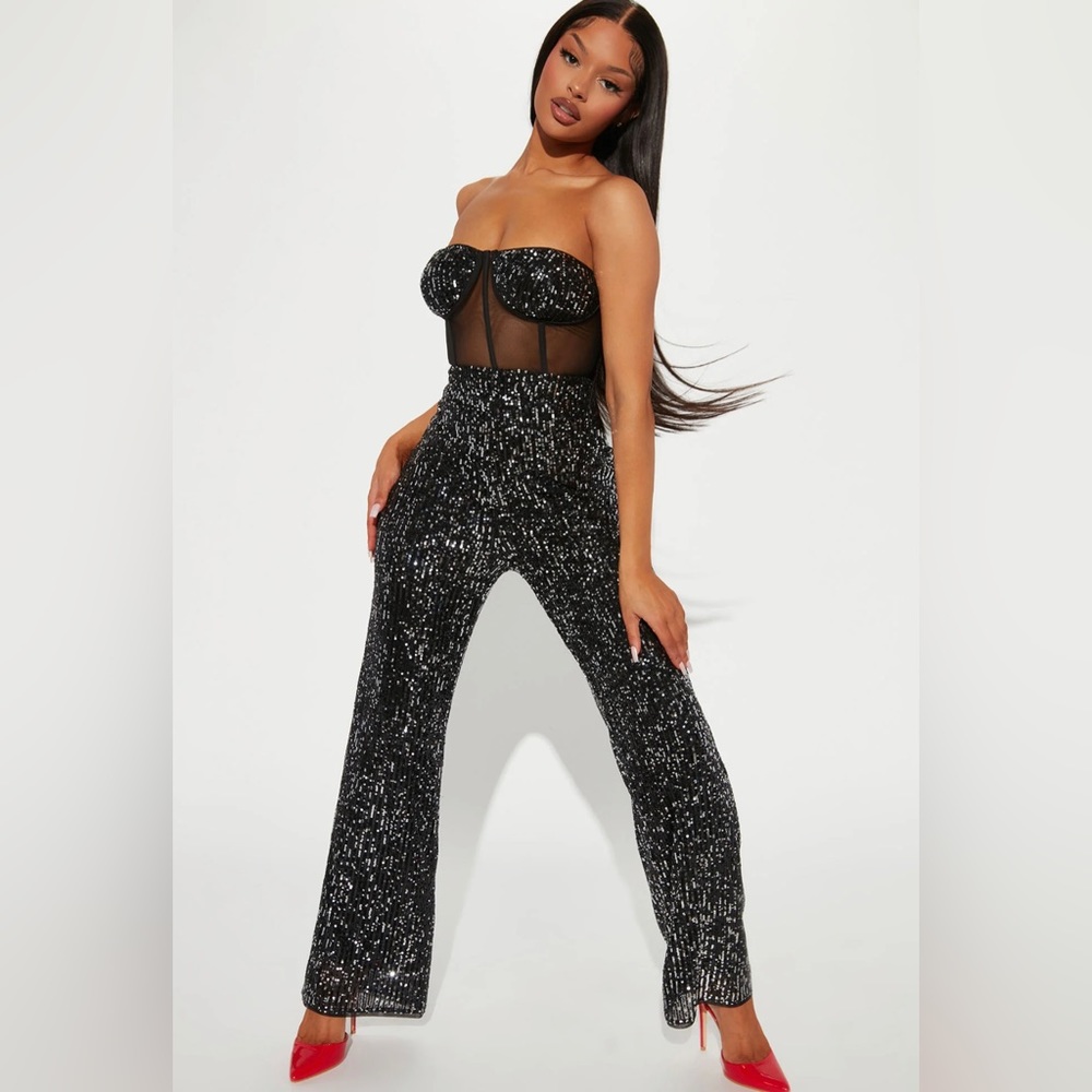 Fashion Nova Sequin Moment Jumpsuit